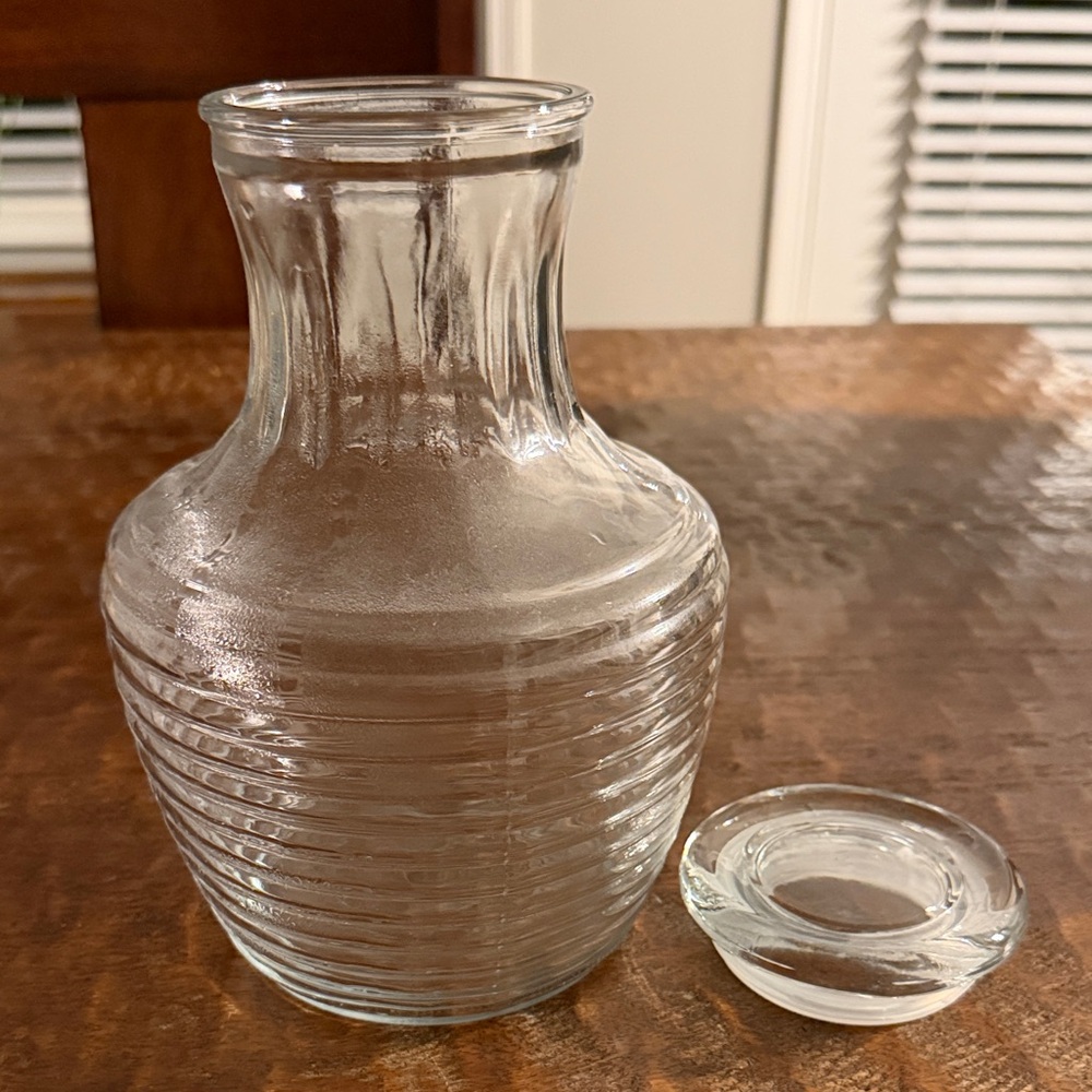 Textured Clear Glass Vase with Lid